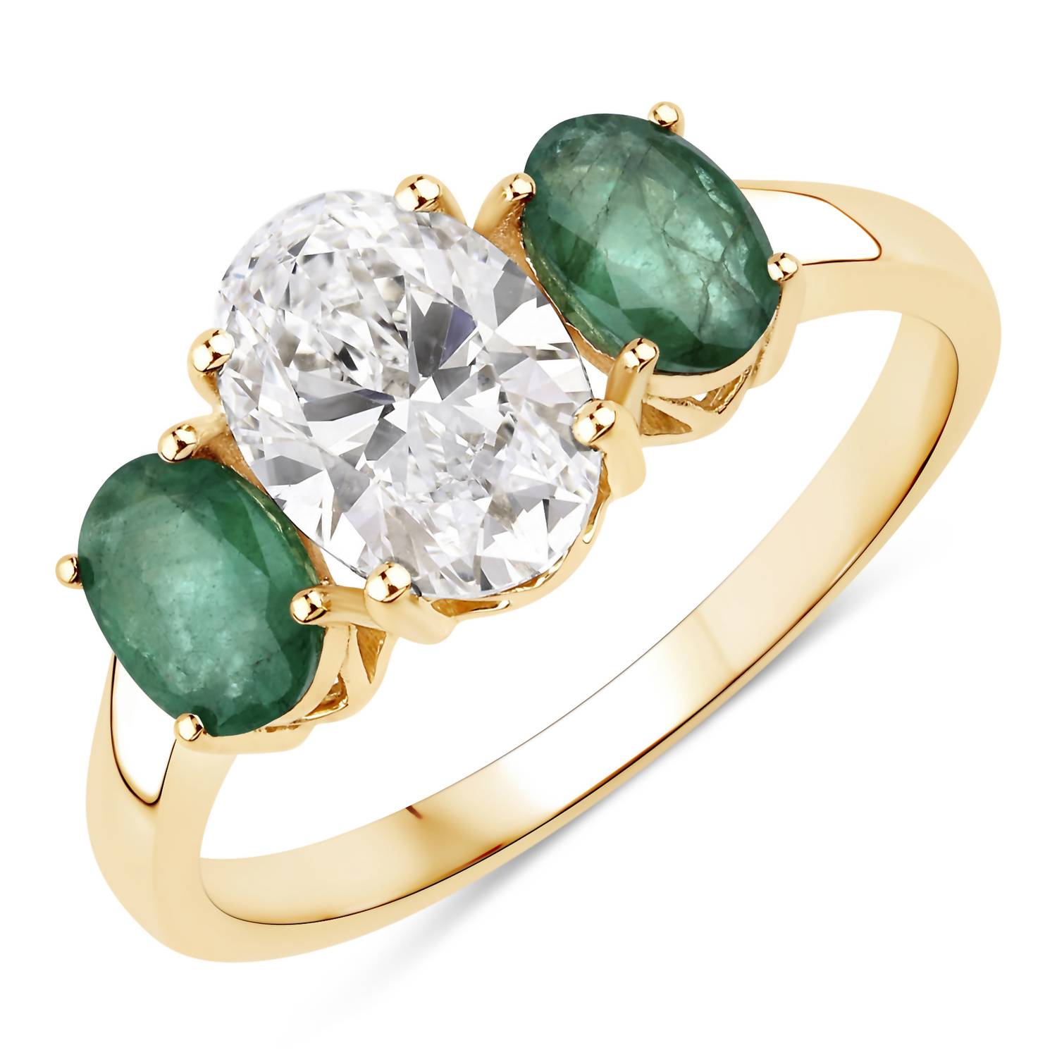 Diana M Jewels Women's Oval Lab-grown Diamond Fashion Ring (2.13 Ct) - Classic Plus in 14k yellow gold - women's jewelry - detail view