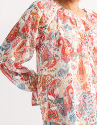 Papillon - Floral Embroidered Paisley Off The Shoulder Top