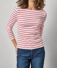 Lilla P - Rib Quarter Sleeve Boatneck Tee