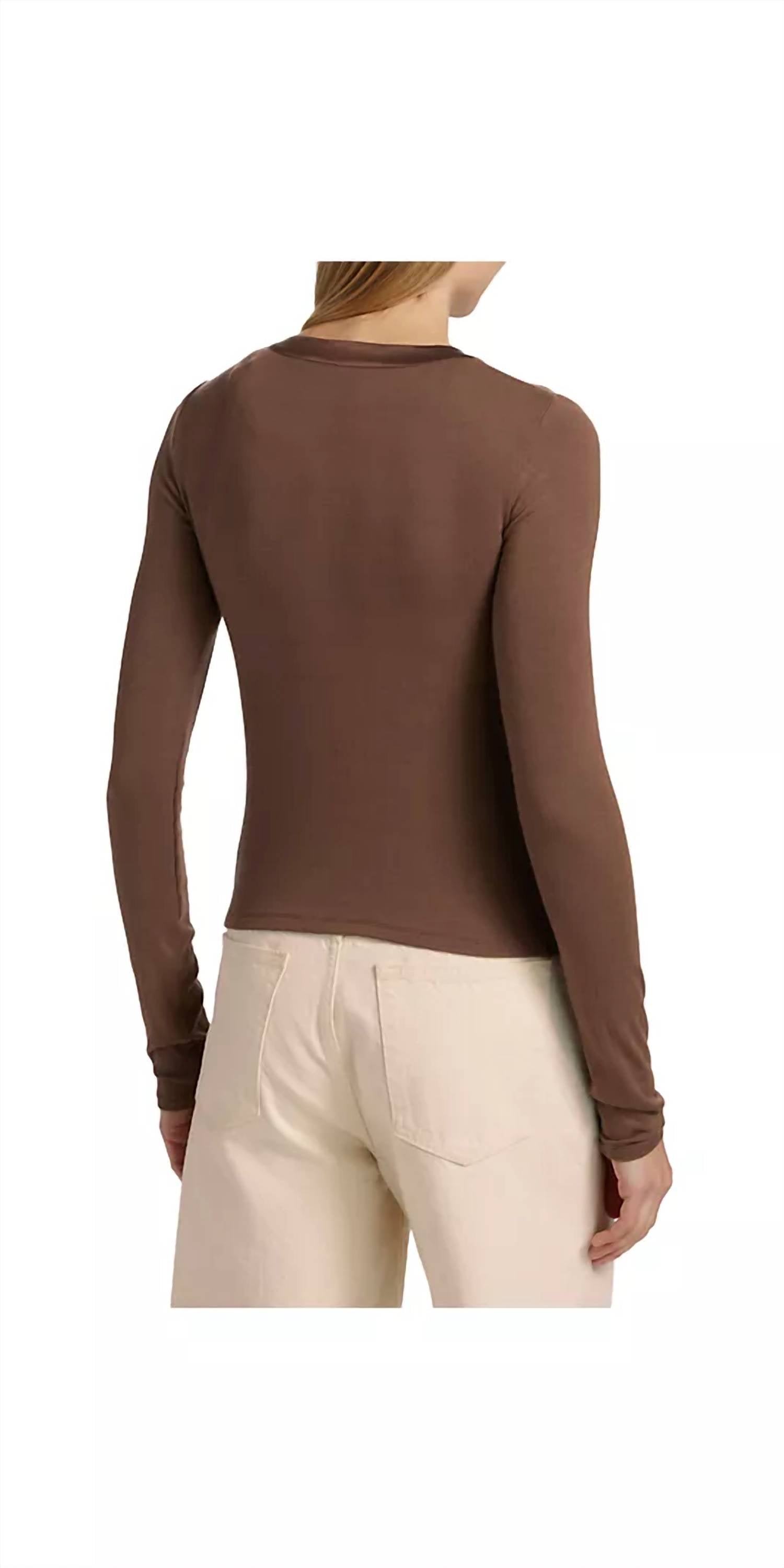 Frame - The Satin Trim Henley Top