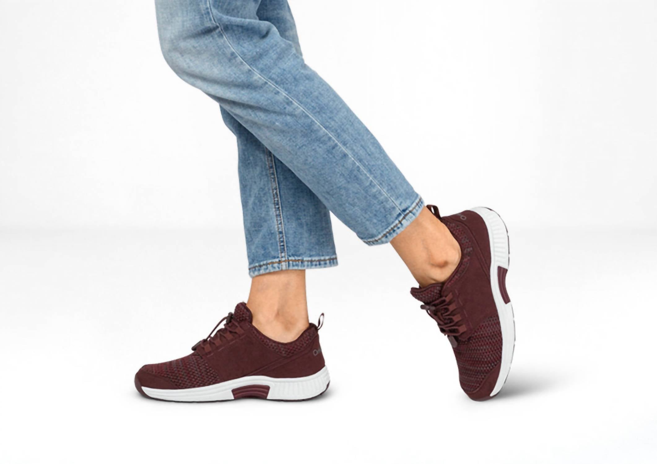 Orthofeet Women's Francis Cushioned Supportive No-tie Sneakers in brown white - women's sneaker - view 5