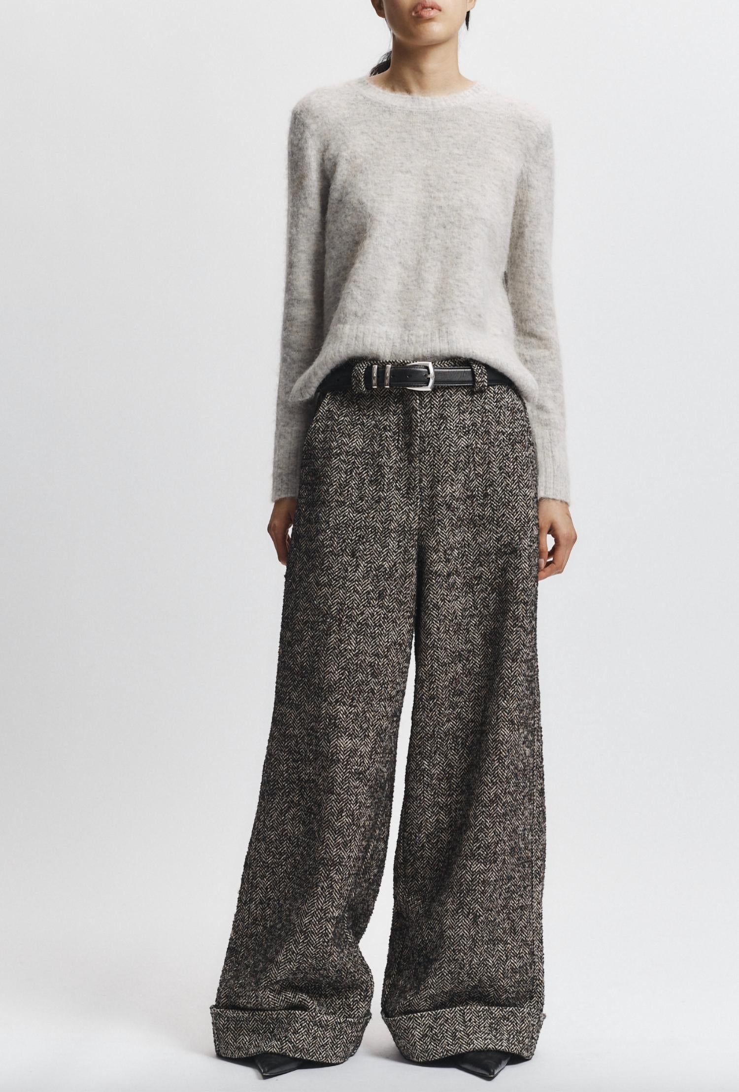 Saint Art Otto Boucle Wide Leg Pants in grey - women's pants