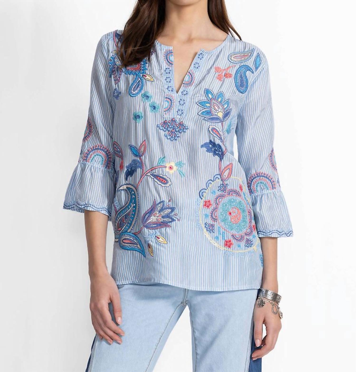 Johnny Was - Ruffle Sleeve Blouse Neilly Plus