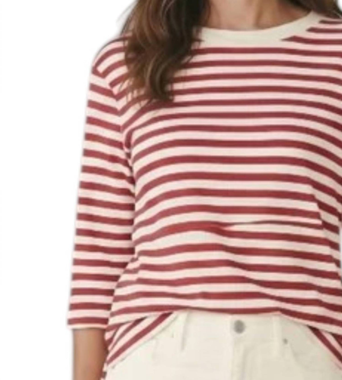 Majestic Filatures - Linen Knit Stripe Boatneck Sweater