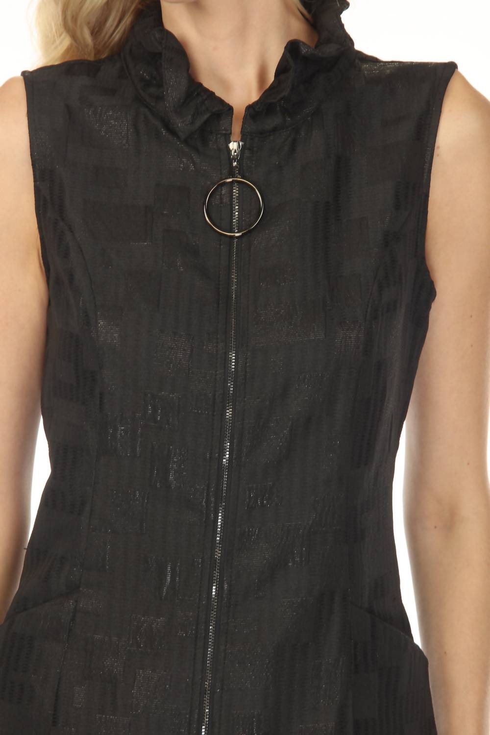 Joseph Ribkoff - Jacquard Zip Front Midi Dress