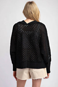 Ee:Some - Long Sleeve Crochet Cardigan