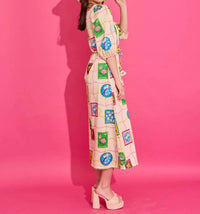 Alden Adair Lizzie Midi Dress in postcard - women's dress - alternate view