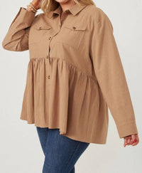 Hayden La - Peplum Button Up Shirt