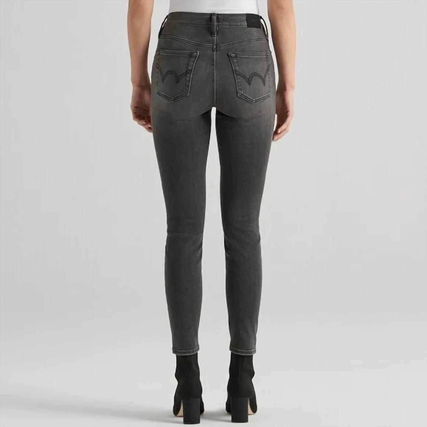 EDWIN Candice Is A High-rise Skinny Jean in washed black - women's jeans - detail view