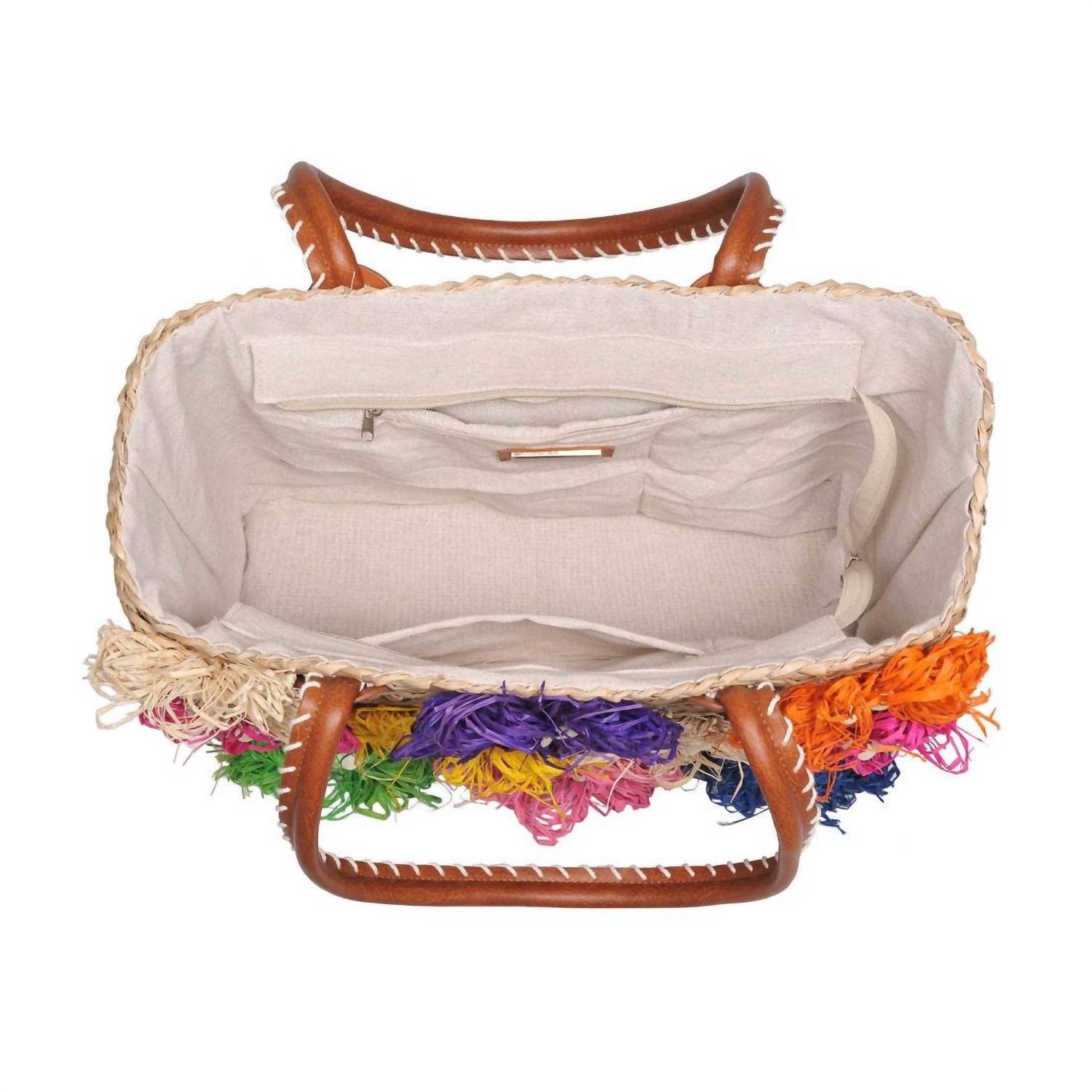 Urban Expressions - Women's Queenie Floral Straw Tote Bag