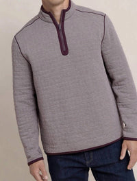 SOUTHERN TIDE Fairwood Reversible Quarter Zip in merlot - men's jacket - detail view