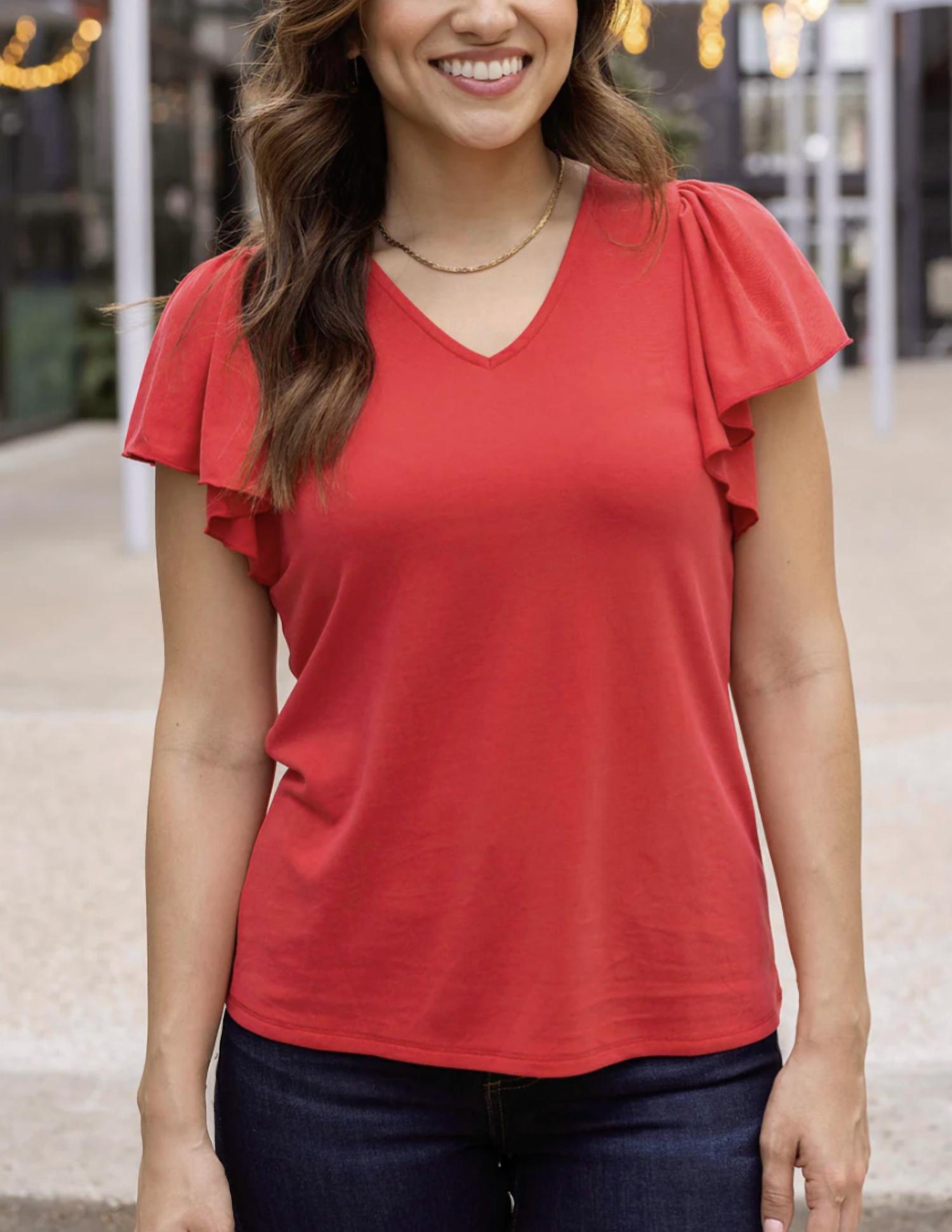 Grace & Lace - Flutter Sleeve Top