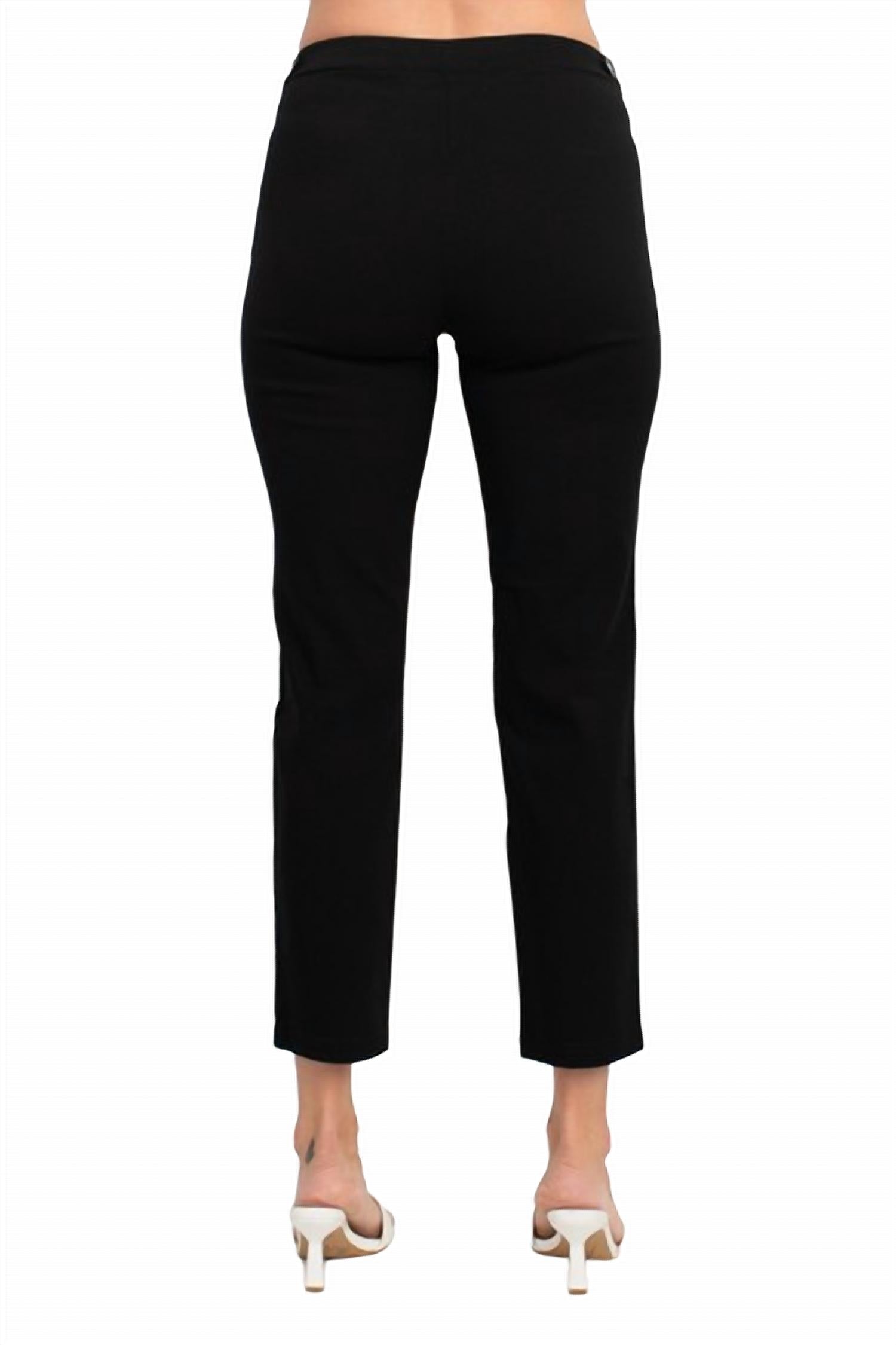 Hope & Harlow - Mid Waist Side Button Millennium Ankle Pant
