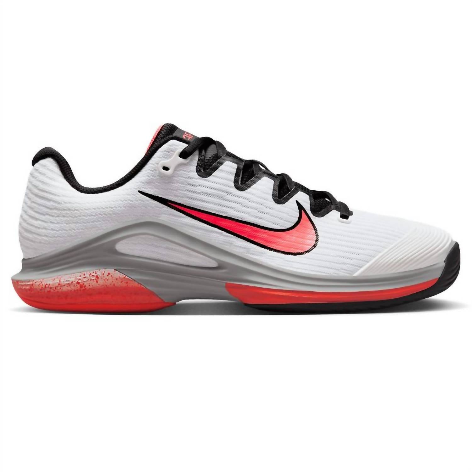 NIKE Women's Zoom Vapor 12 Hard Court Premium Tennis Shoes in white hot lava wolf grey - women's shoe