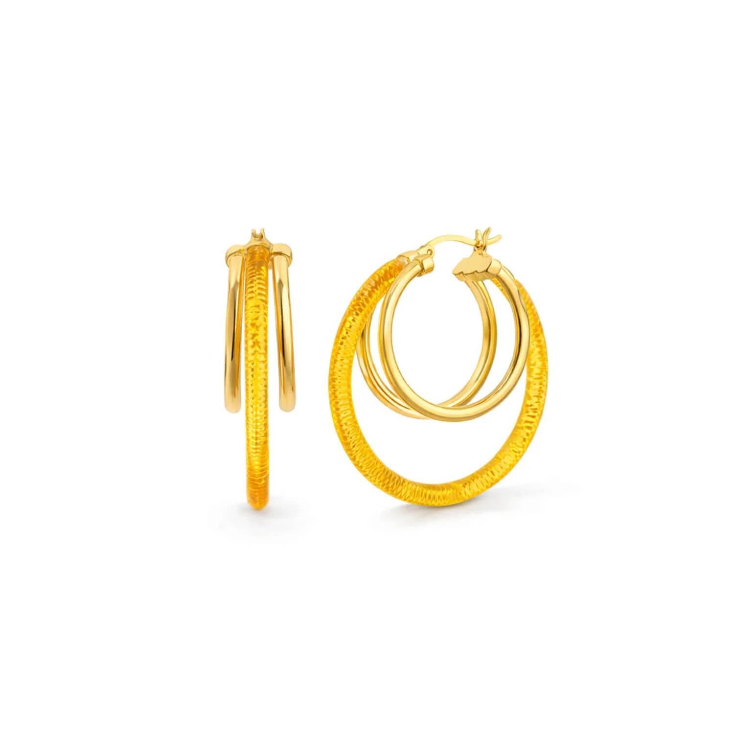 Gold & Honey - Women's Multi Lucite Hoop Earrings