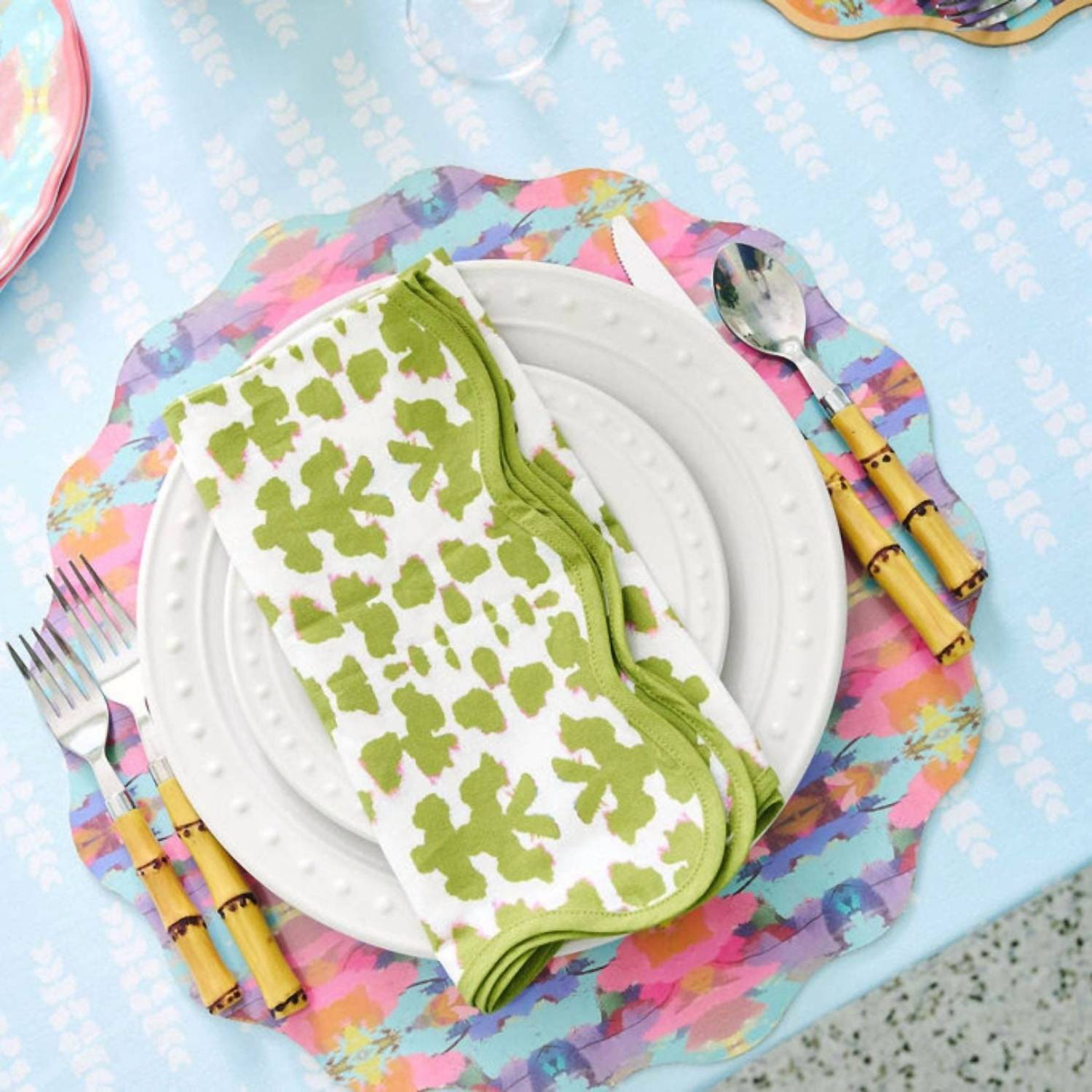Laura Park - Chintz Scalloped Dinner Napkins