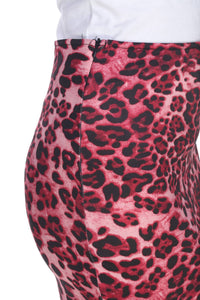 White Mark - Cheetah Print Pencil Skirt