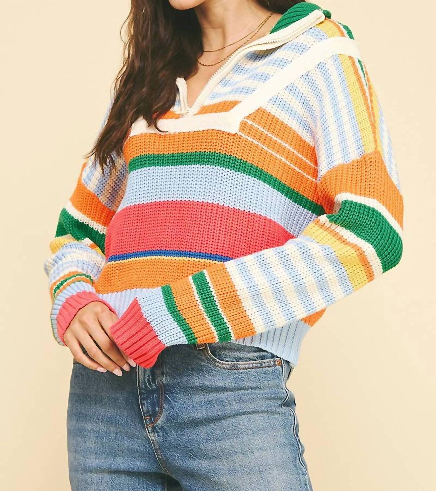 Pinch - Half Zip Stripe Pullover Sweater