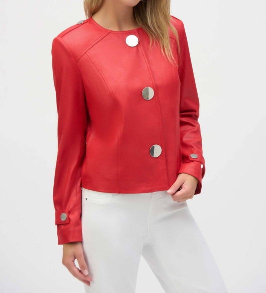 Joseph Ribkoff - Faux Leather Boxy Jacket