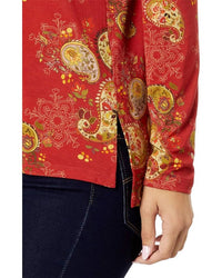 Paisley Lace Mock Neck Top