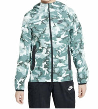 NIKE Boys' Tech Fleece Camo Full-zip Hooded Sweatshirt in green - kids' shirt