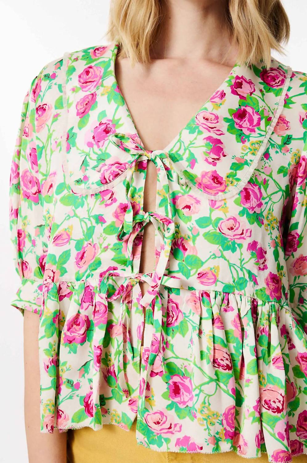 Manoush - Rose Print Peplum Blouse