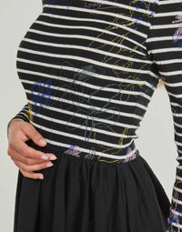 Desigual Vest Raya Hibrida Long Sleeve Dress in black - women's dress - alternate view