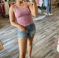 So Me - Floral Jacquard Seamless Tank Top