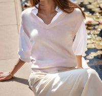 Brochu Walker Kate Looker Shirt in paloma with white - women's blouse - view 6