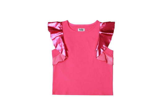 Mia - Girl's Flutter Sleeve Top