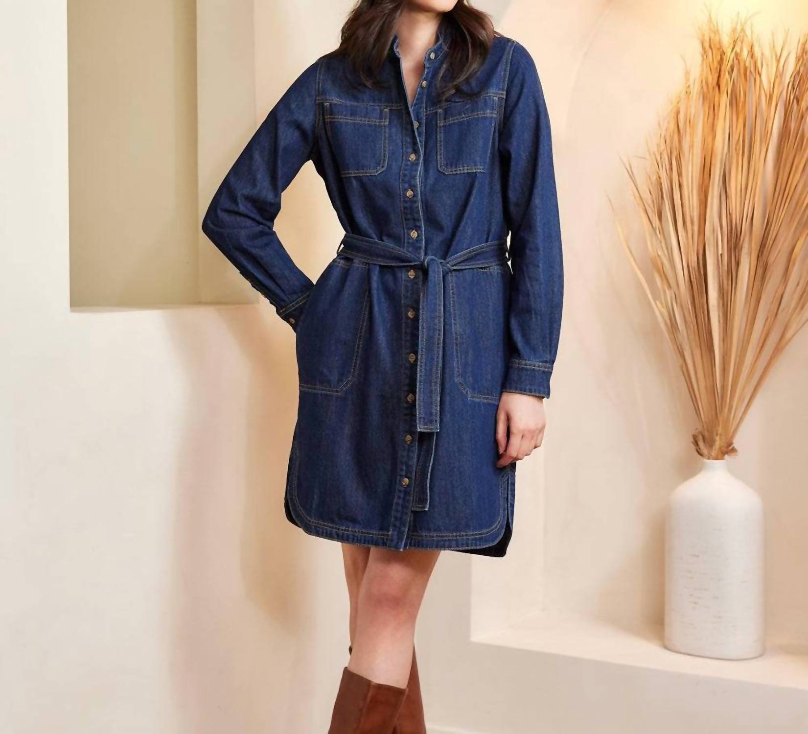 Karen Kane - Belted Denim Shirtdress
