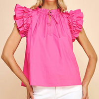 PINCH Playful Ruffled Shirt in pink - women's blouse