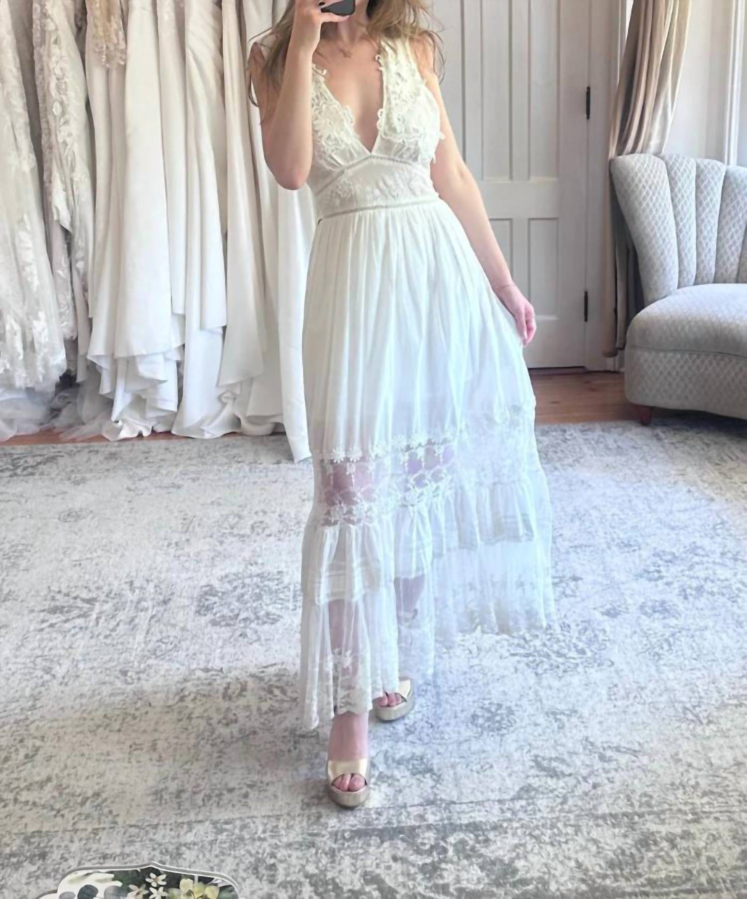 Fashion Concepts - Lace & Woven Maxi Dress