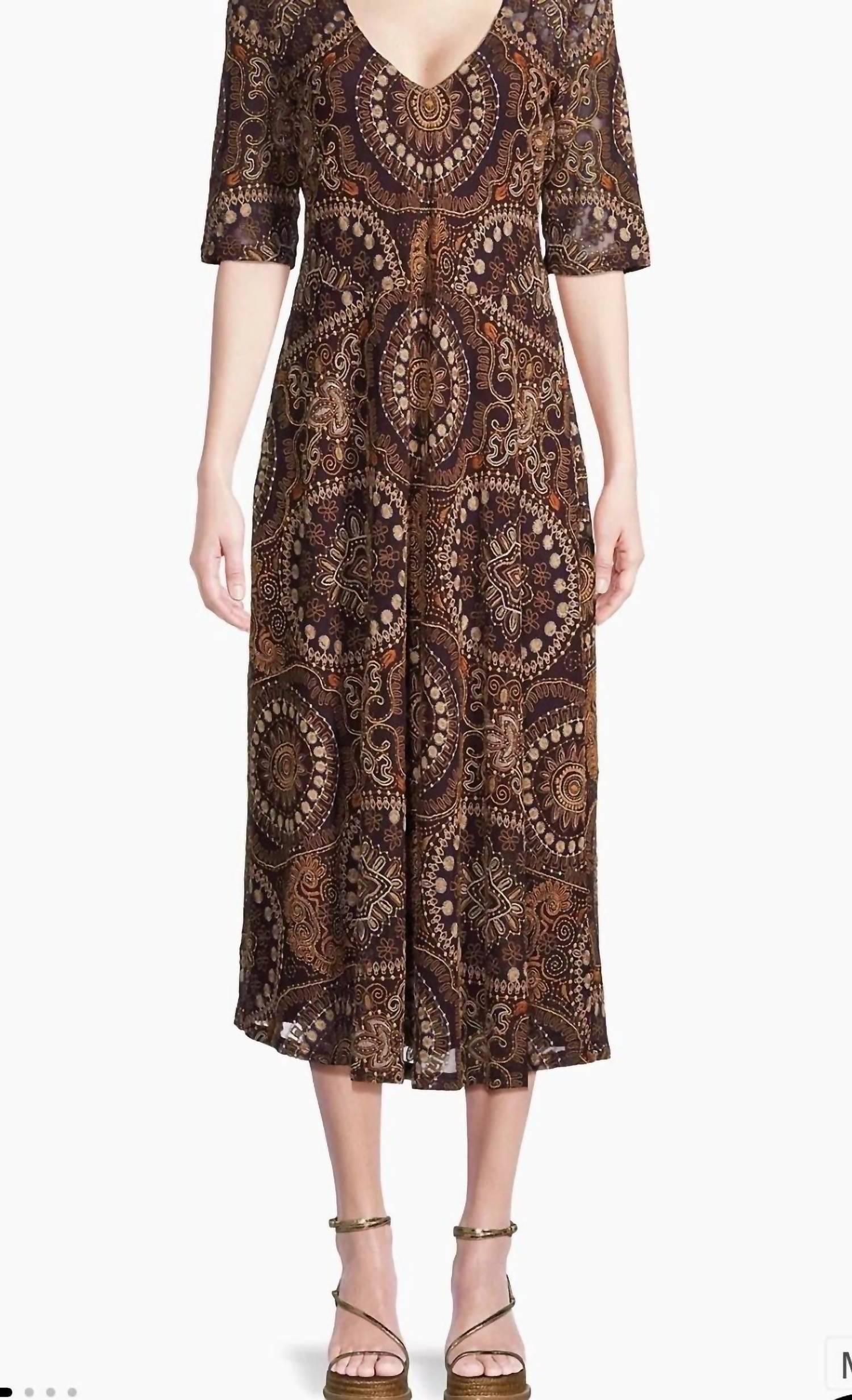 Johnny Was Loving Is Easy Mesh Midi Dress in multi - women's dress - view 4