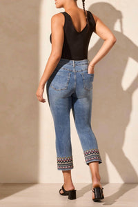 Tribal - Audrey Embroidered Hem Jean