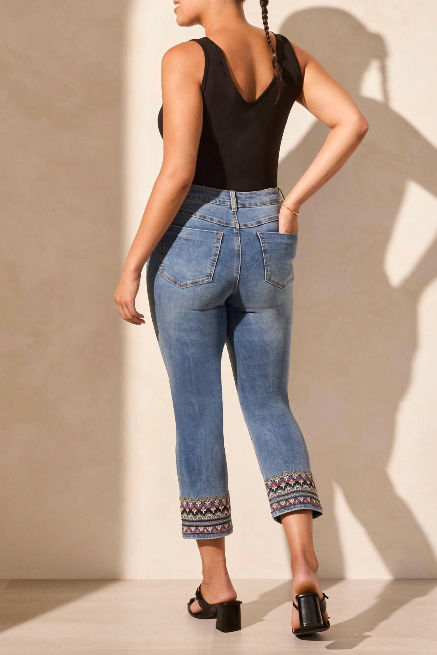 Tribal - Audrey Embroidered Hem Jean