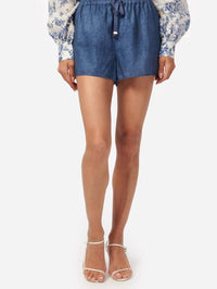 Cami NYC Jillian Linen Short in raw demin - women's shorts - view 4