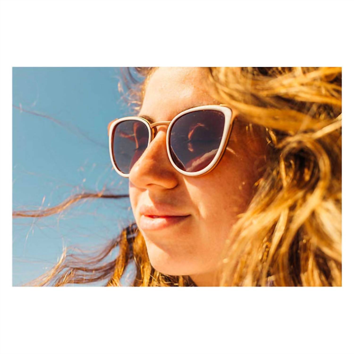 Sunski Women's Catalina Cats Eye Sunglasses in ivory amber - women's accessory - view 8
