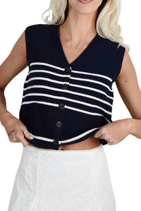 The Workshop - Harbor Stripe Knit Vest