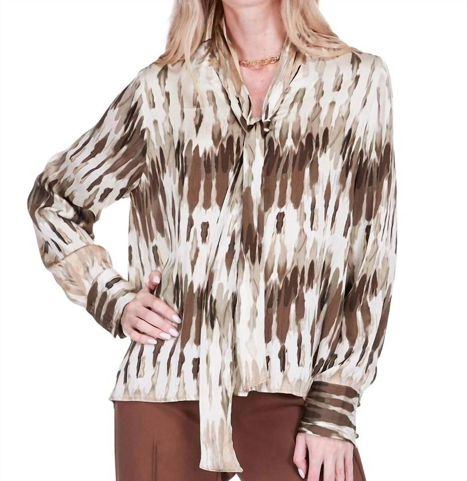 Jade - Tie Long Sleeve Shirt