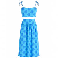 Saylor - Tashi Seashell Scarf Print Midi Skirt Set