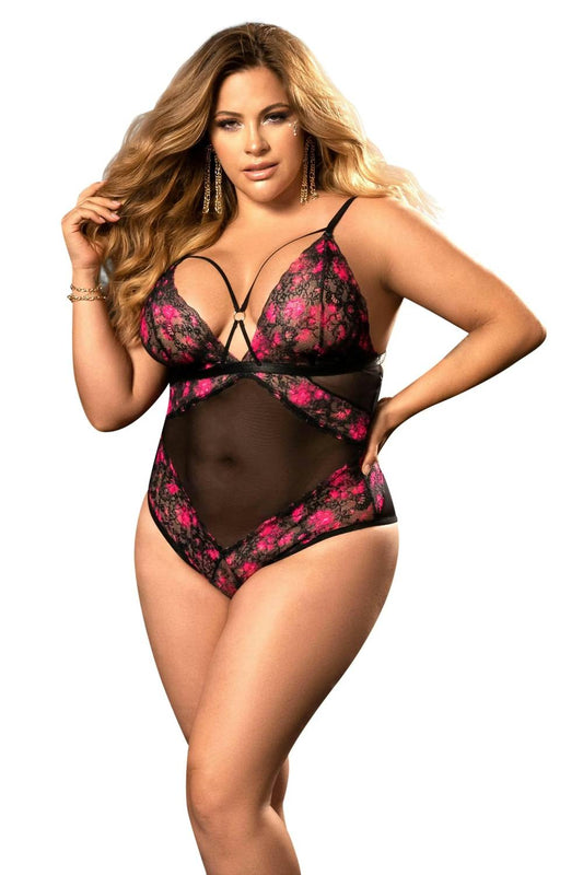 Mapale - Alluring Floral Teddy - Plus