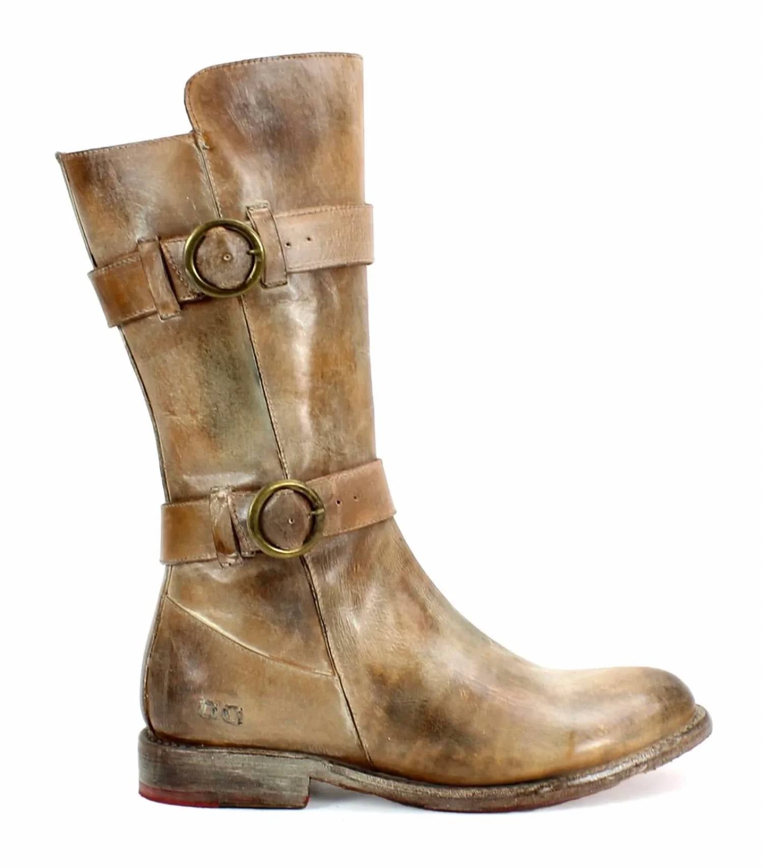 Bedstu - Women's Mid-calf Double Buckle Boots