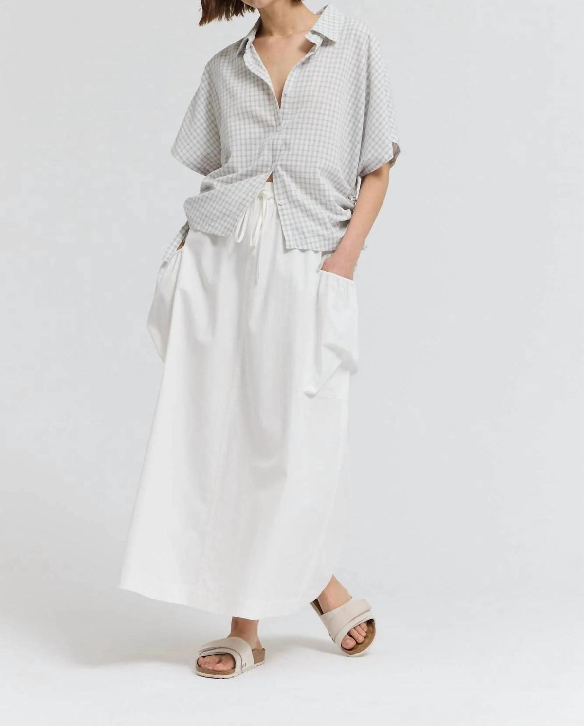 Grade & Gather - Women's Playful Side Tie Button Up