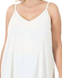 Zenana - Reversible Spaghetti Strap Tank Top - Plus