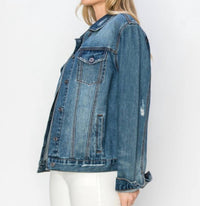 Risen - Relaxed Fit Vintage Denim Jacket - Plus