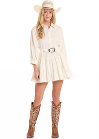 Rock & Roll Denim - Buckle Tiered Mini Dress
