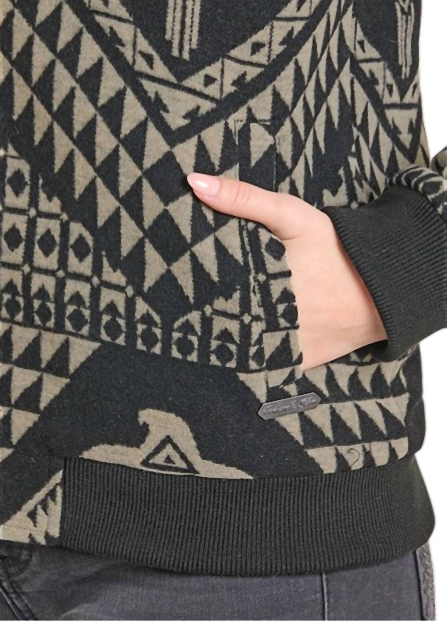 Panhandle Aztec Bomber Jacket in black - women's jacket - view 4