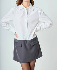 endless rose Val Collared Dress in white - women's dress - view 4