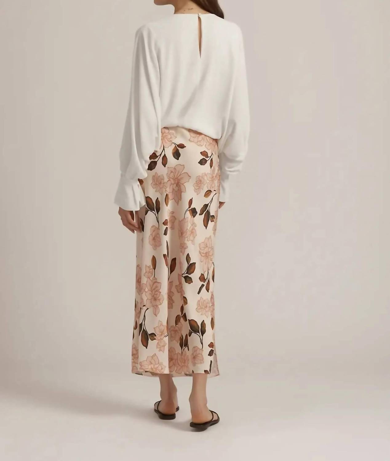 Favorite Daughter Josie Floral Maxi Skirt in bare roses - women's skirt - detail view